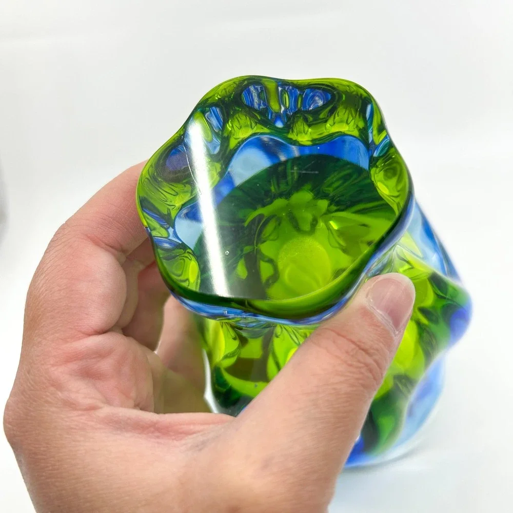 Vintage Bohemian Sommerso Glass Josef Hospodka Chribska Vase 1960's